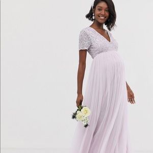 ASOS maternity dress in lavender